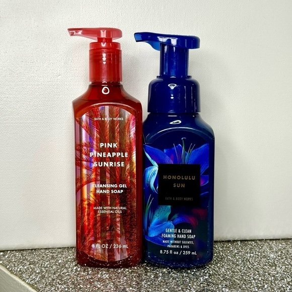 Bath & Body Works Hand Soap Pink Pineapple Sunrise & Honolulu Sun Summer Scents - Picture 2 of 5